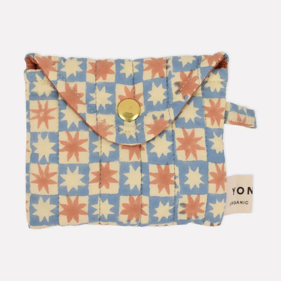 Pinwheel Organic Cotton Quilted Purse - Sky - Uneeka