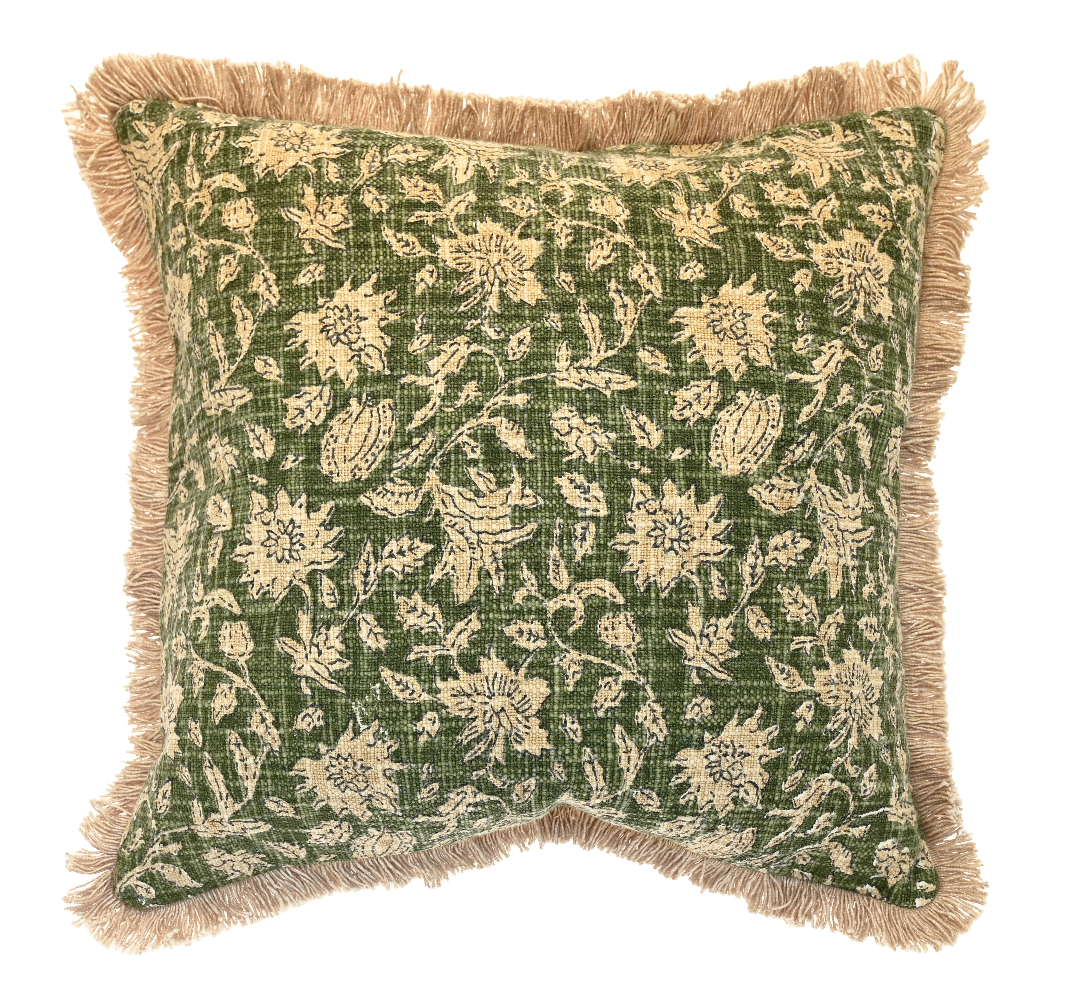 Printed Floral Fringed Edge Cushion - ACCIVFG - Uneeka