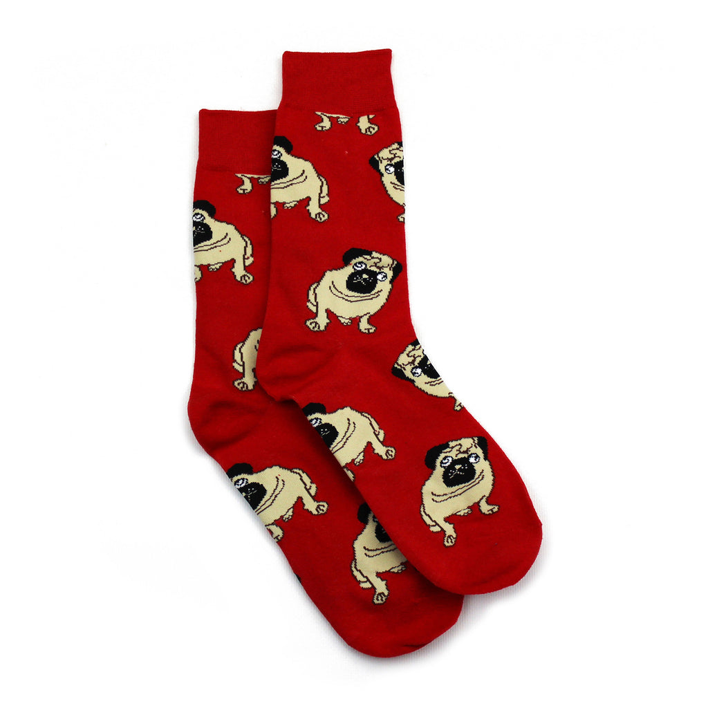 Pugs Pattern Red Unisex Socks