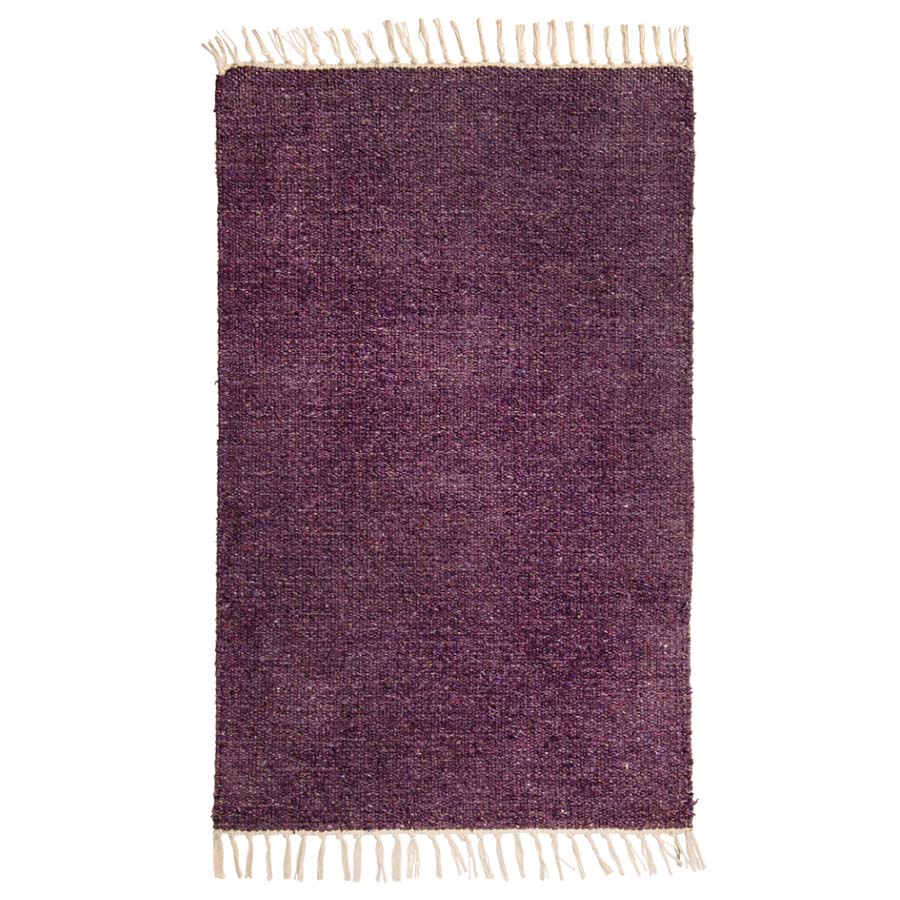 Plain Recycled Yarn 60 x 90 Rug Purple