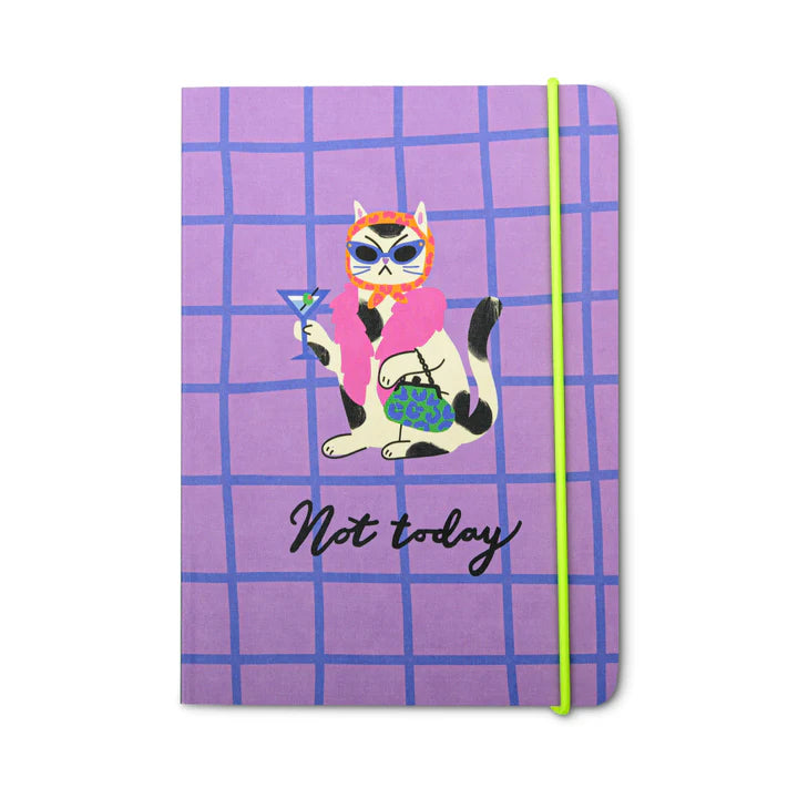 Purple Not Today Cat Notebook - HJX023EU - Uneeka