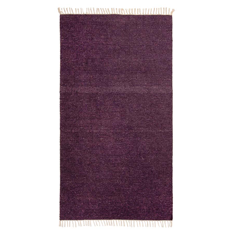 Plain Recycled Yarn 90 x 150 Rug Purple