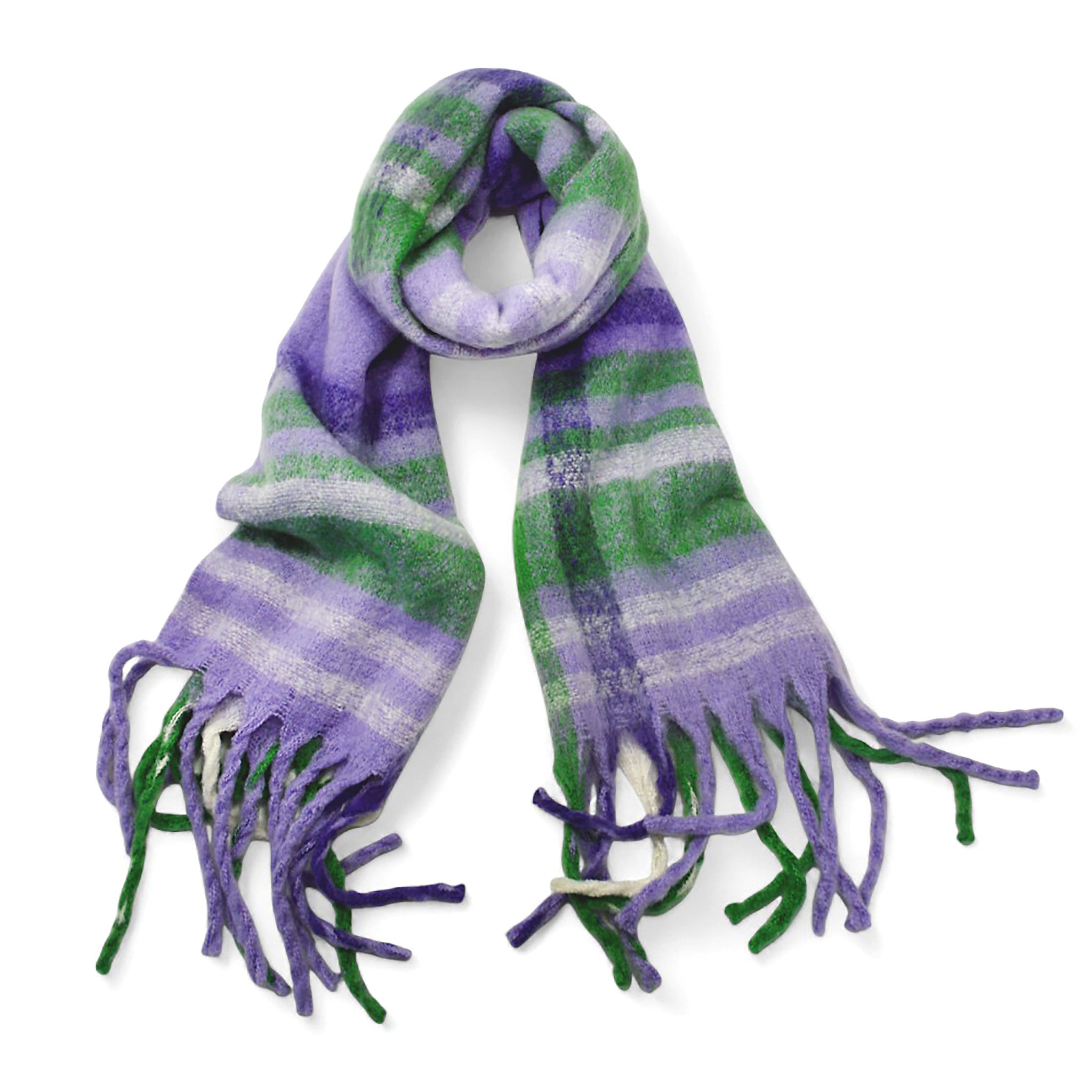 Purple & Green Check Scarf - SKC001C06 - Uneeka