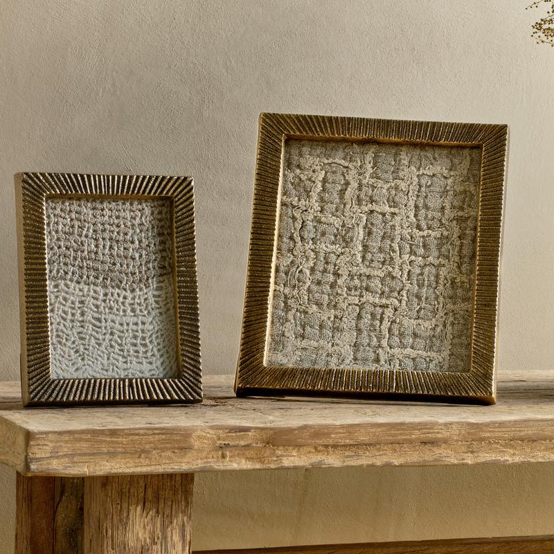 Nkuku Ranoli Antique Brass Etched Photo Frame - Uneeka 