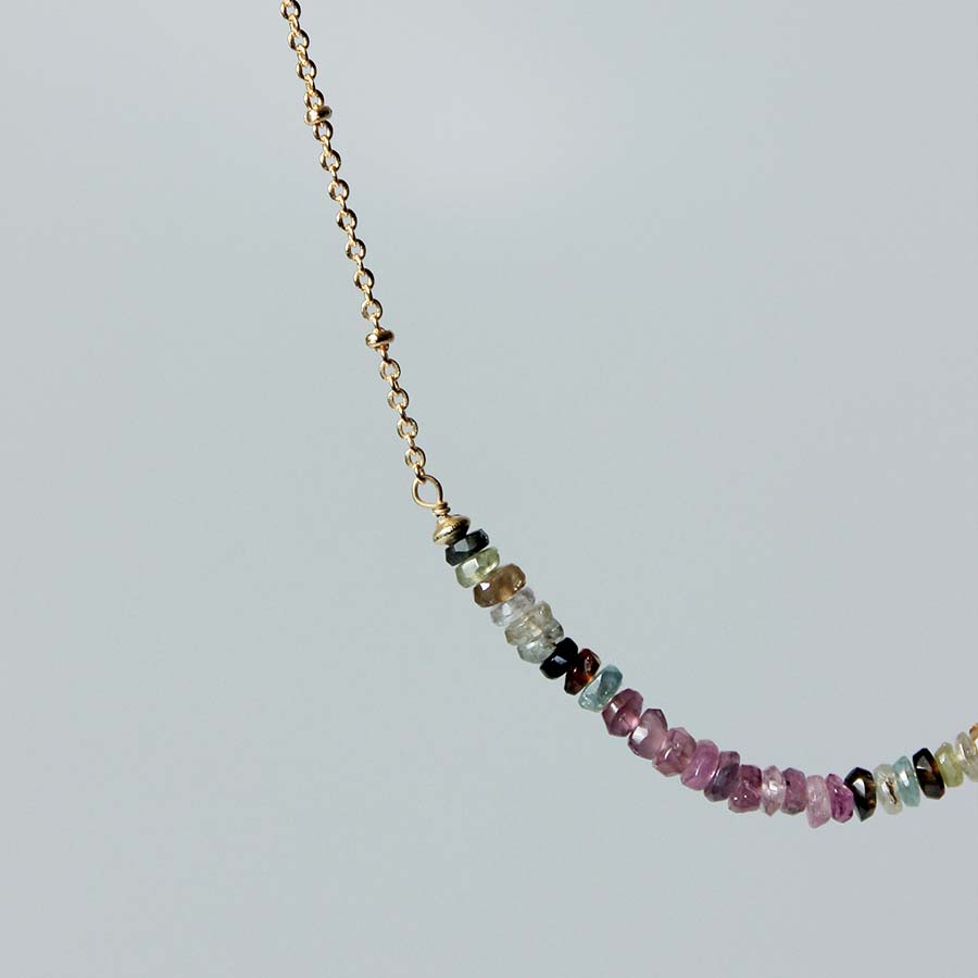 Multicoloured Rainbow Bead Necklace