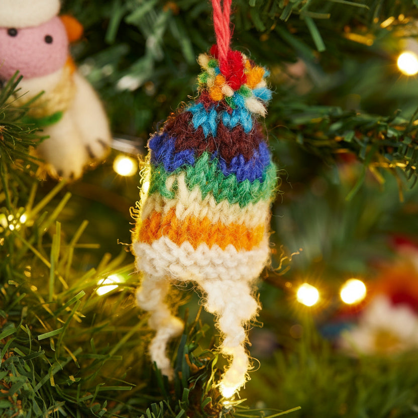 Rainbow Knitted Wool Hat Decoration - HDEC141 - Uneeka