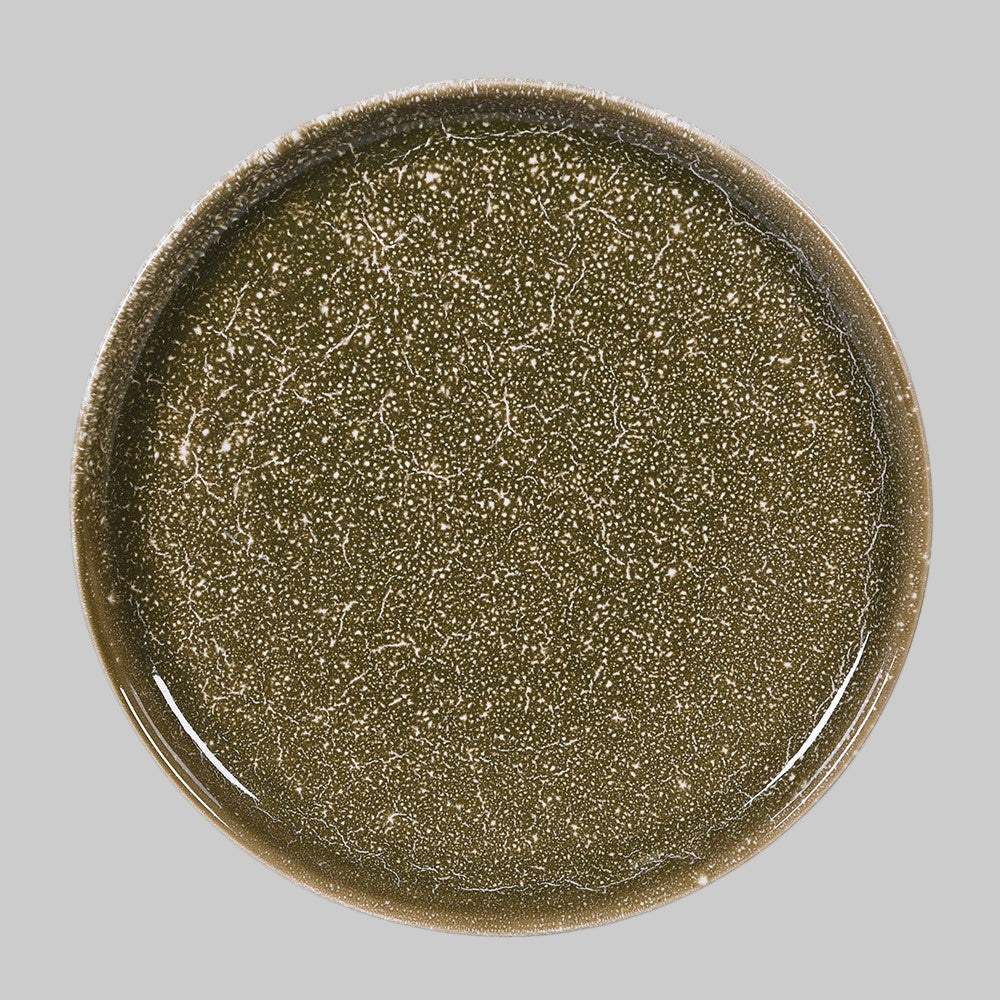 Reactive Glaze Green Ceramic Dinner Plate - Uneeka