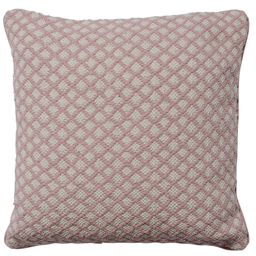 Recycled Cotton Jute Handloom Cushion pink