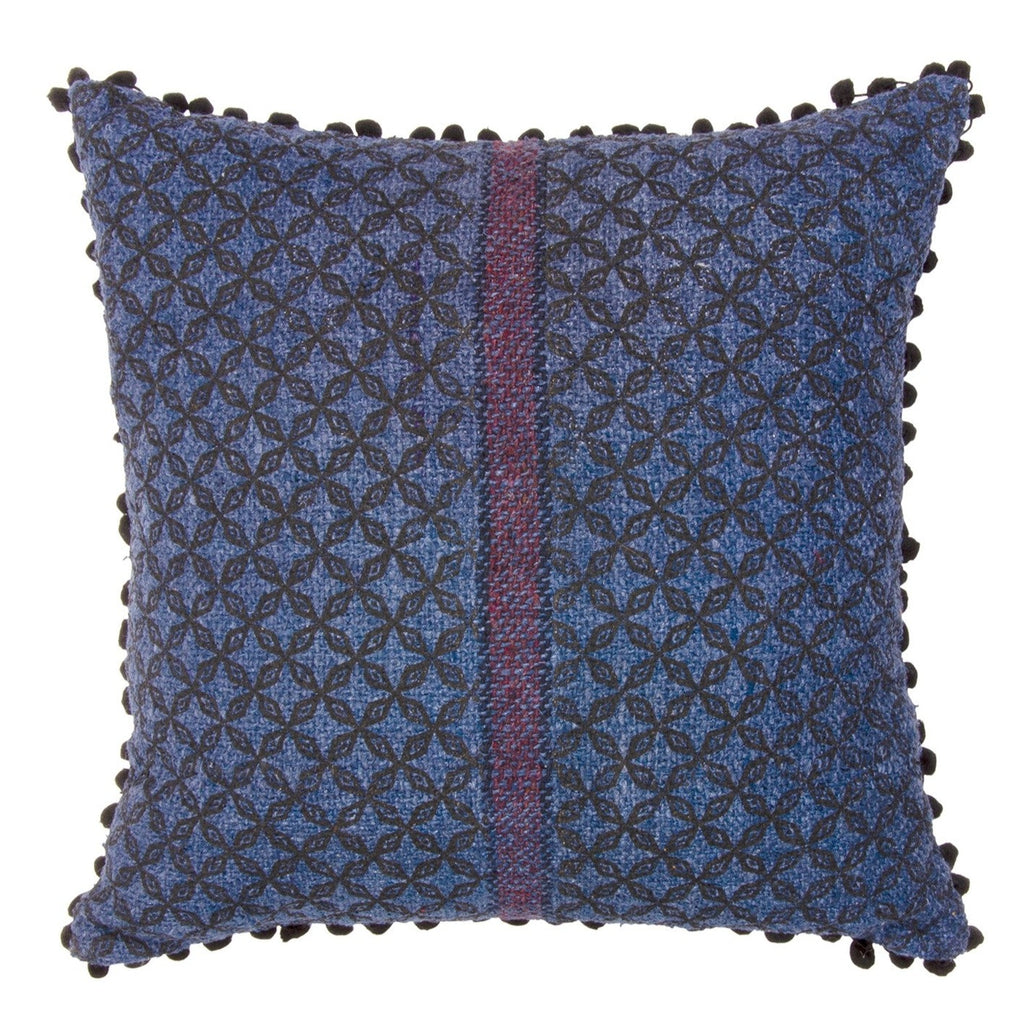 Recycled Cotton Khadi Cushion Blue 45 x 45