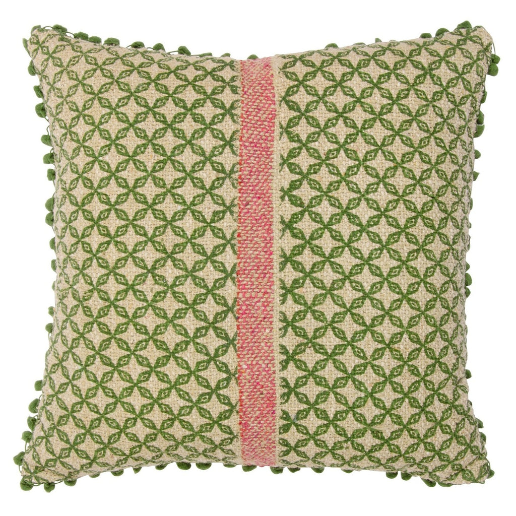 Recycled Cotton Khadi Cushion Green 45 x 45