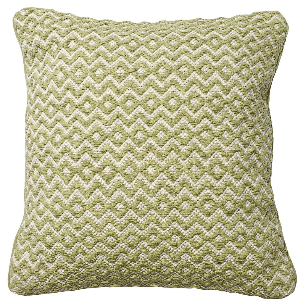Recycled Cotton & Jute Diamond Pattern Cushion sage green