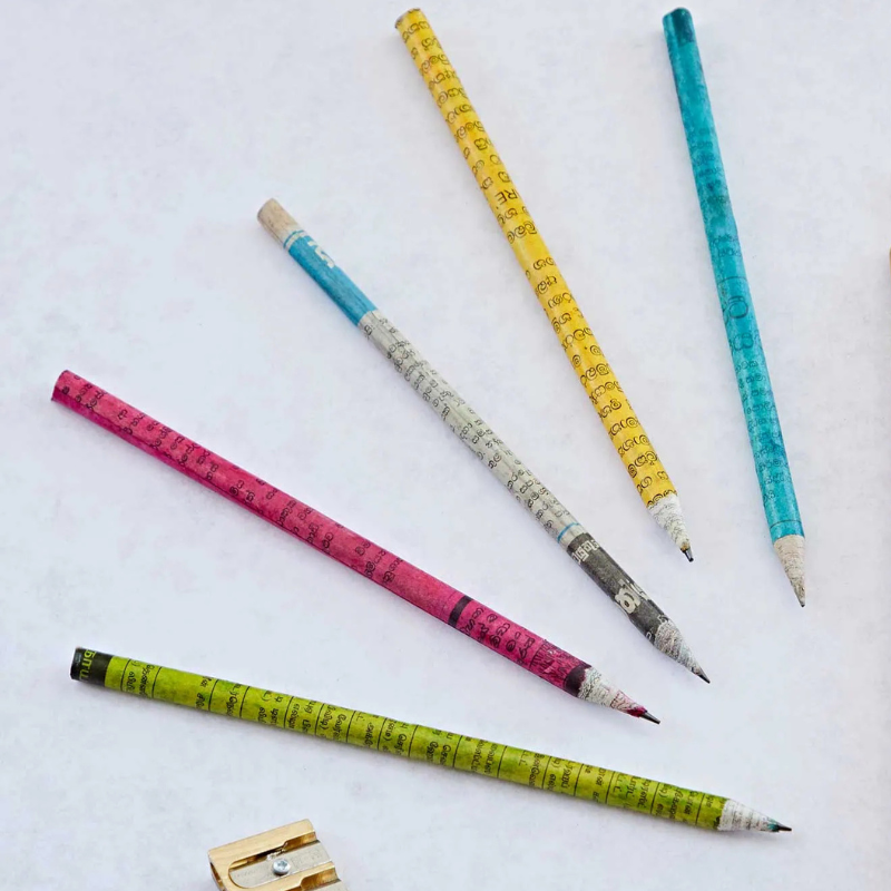 Recycled Newspaper Assorted Pencils - EBP10-XX - Uneeka
