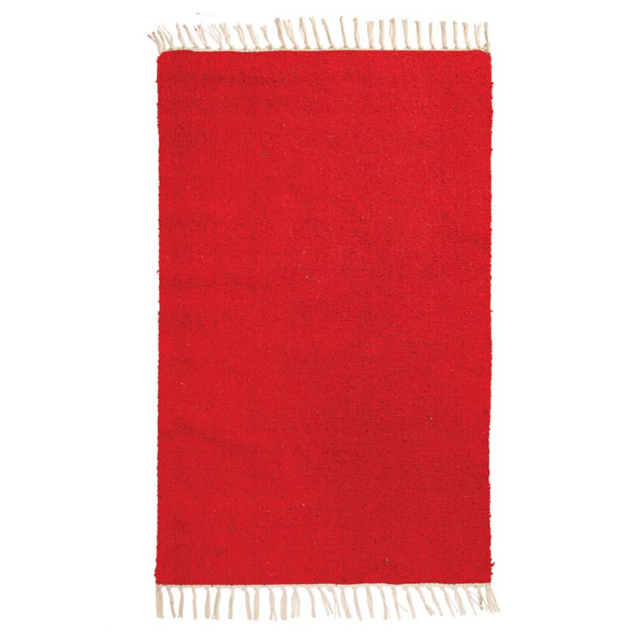 Plain Recycled Yarn 60 x 90 Rug Red