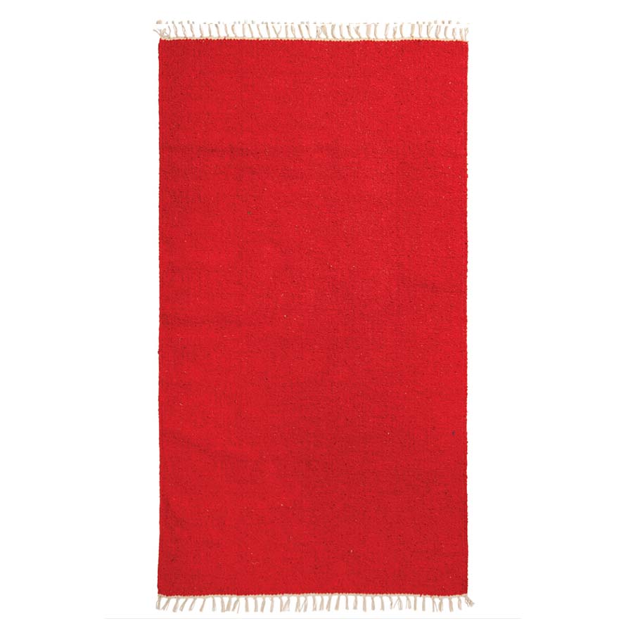 Plain Recycled Yarn 90 x 150 Rug Red
