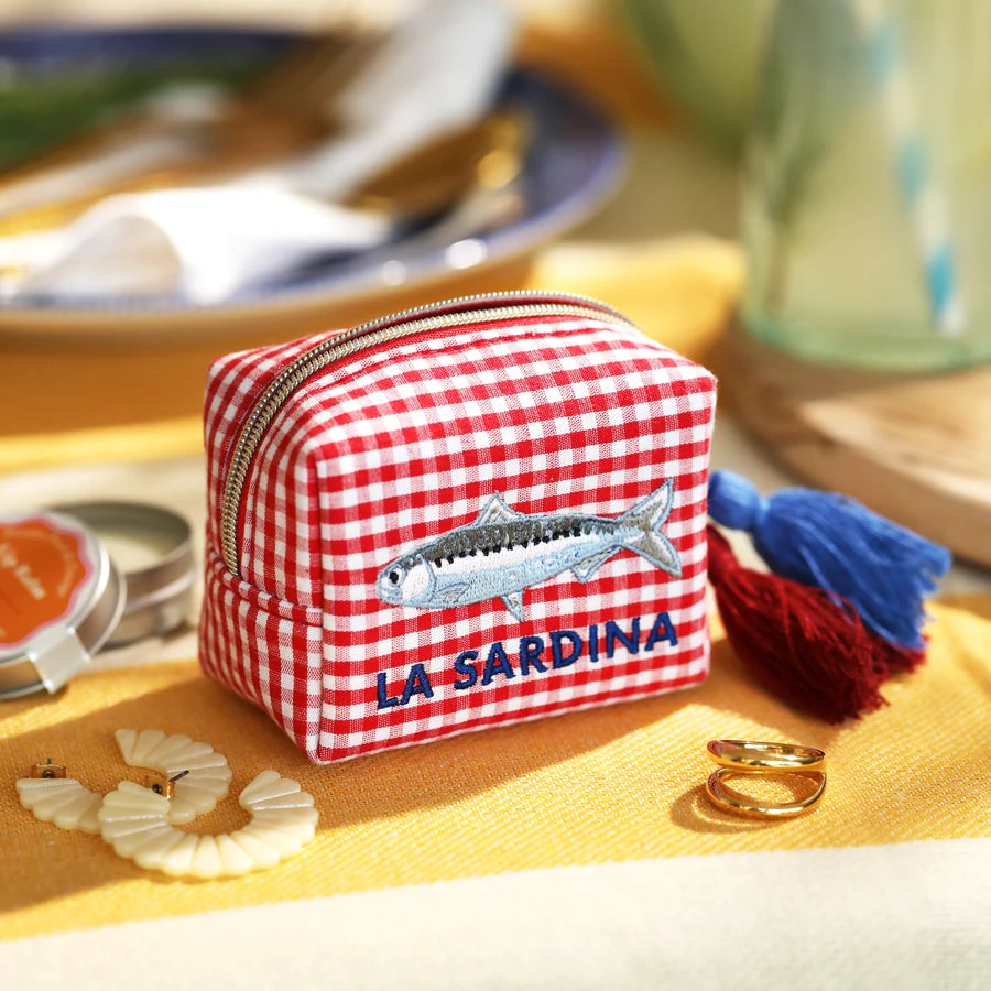 Red Gingham Sardine Jewellery Pouch - 83998 - Uneeka