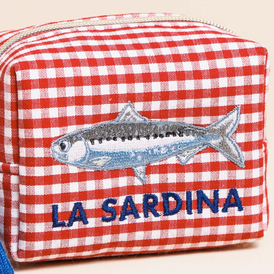 Red Gingham Sardine Jewellery Pouch - 83998 - Uneeka