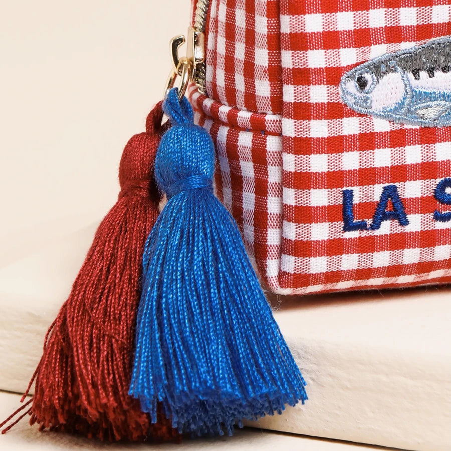 Red Gingham Sardine Jewellery Pouch - 83998 - Uneeka