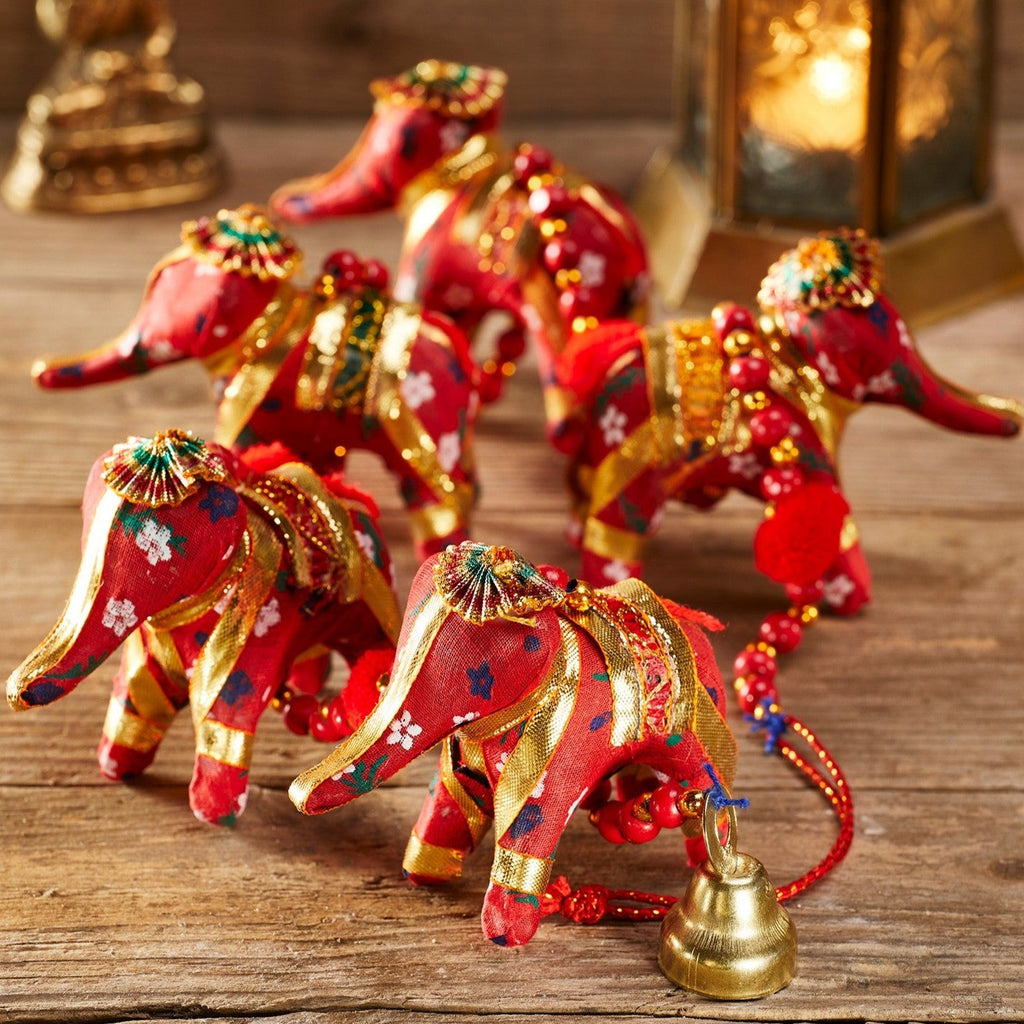 Red Indian Elephant Hanging Decoration