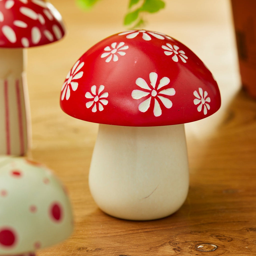 Red & Cream Woodland Mushroom Trinket Pot