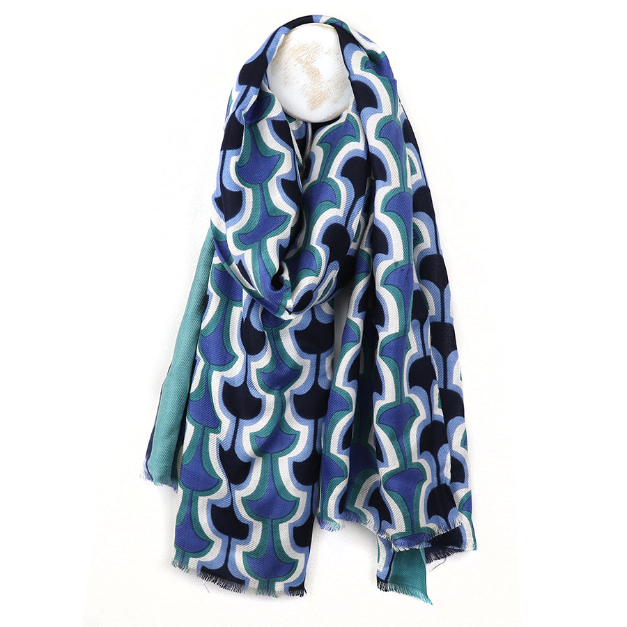 Retro Repeat Print Bamboo Scarf - 52978 - Uneeka
