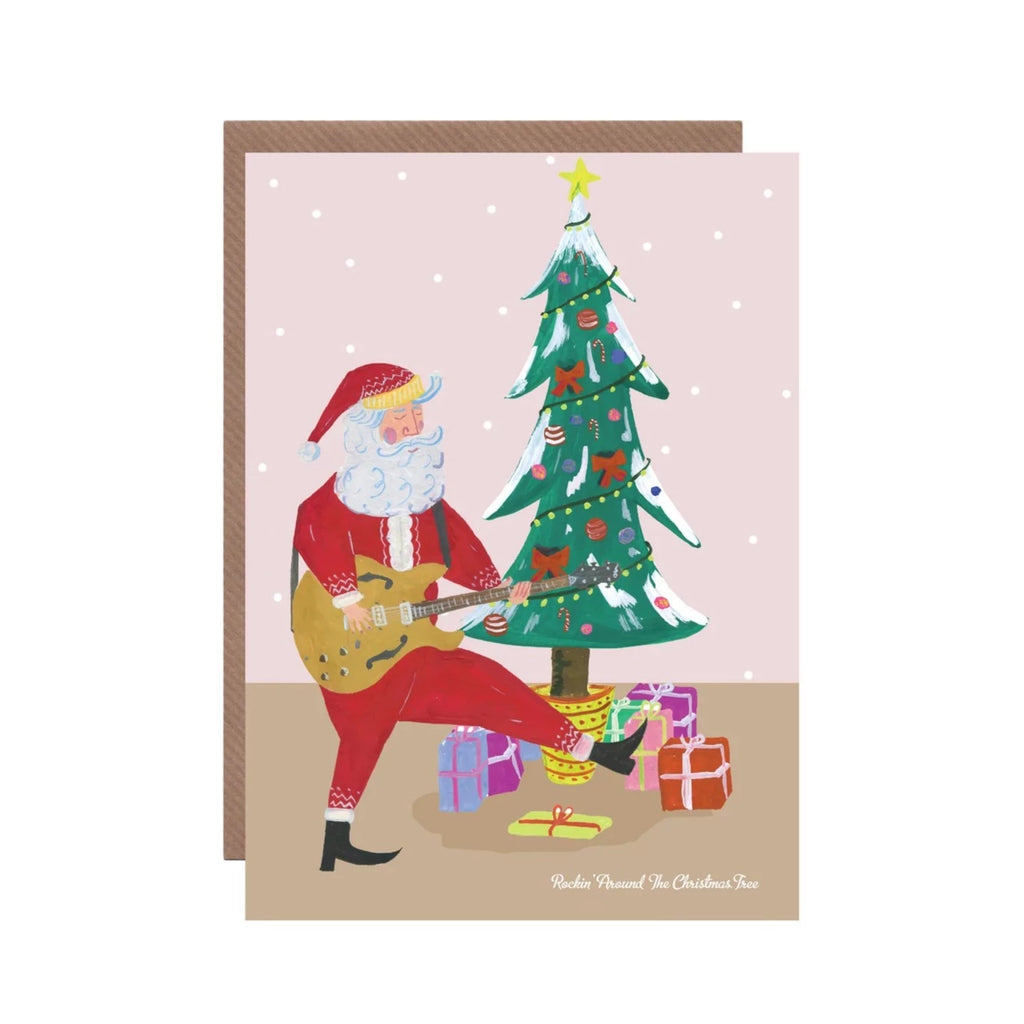 Rockin Santa Guitar Christmas Card