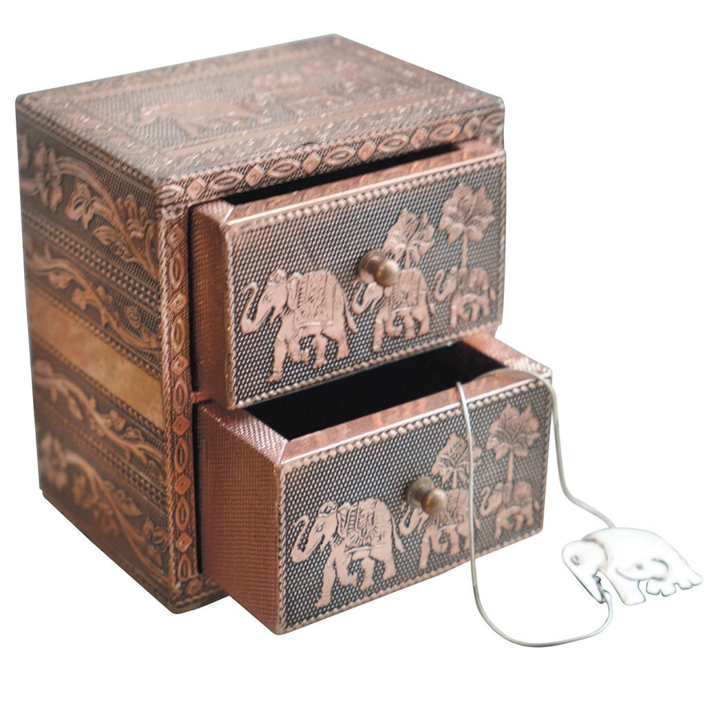 Rose Gold Elephant Two Drawer Mini Chest