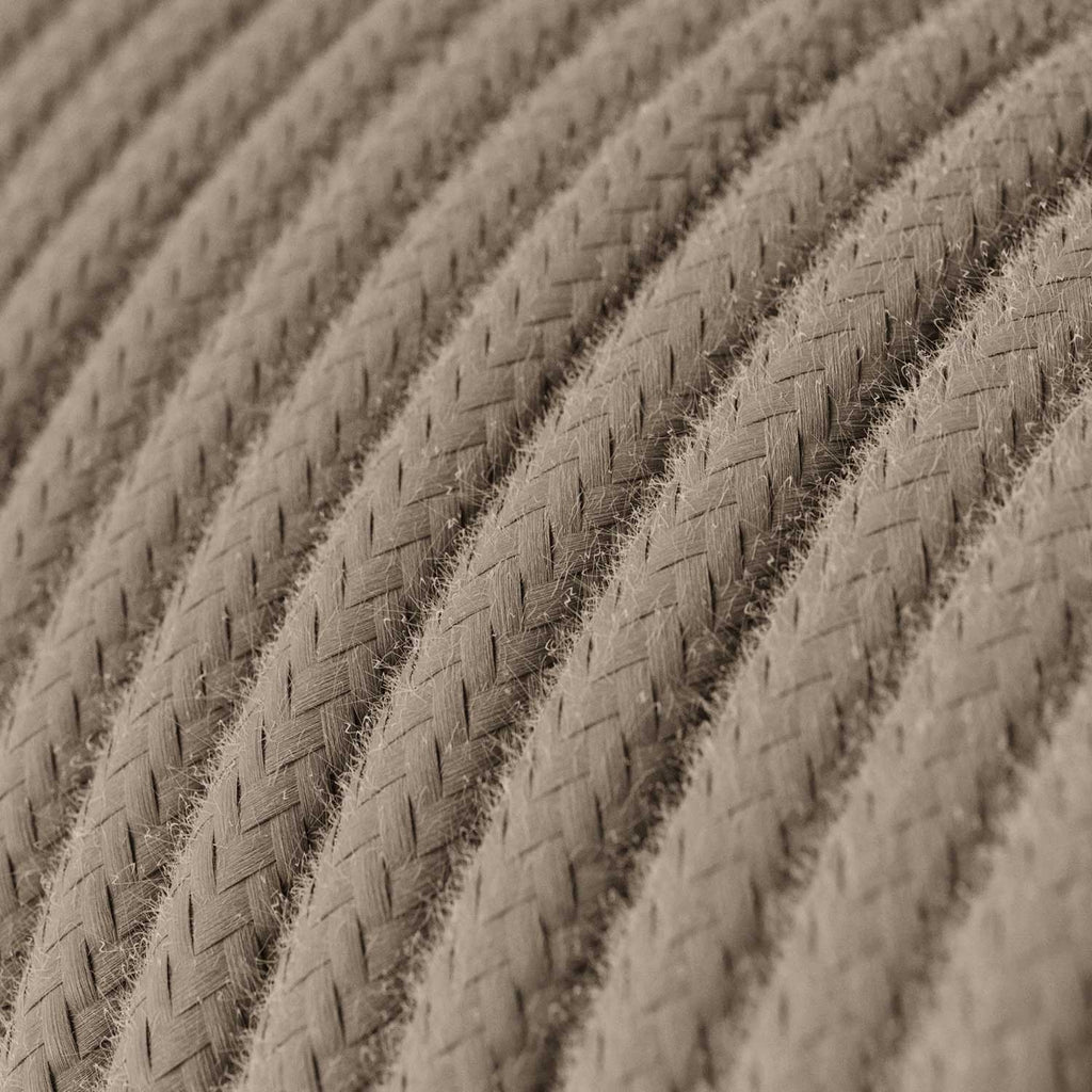 Round 3 Core Electric Cable Covered by Cotton in Dove close up