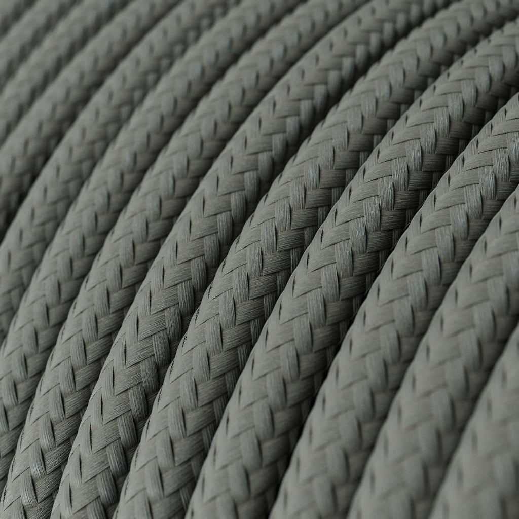 Round 3 Core Electrical Cable Covered with Rayon in Grey close up