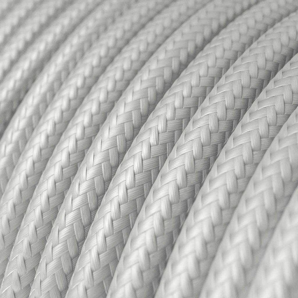 Round 3 Core Electrical Cable Covered with Rayon in Silver close up