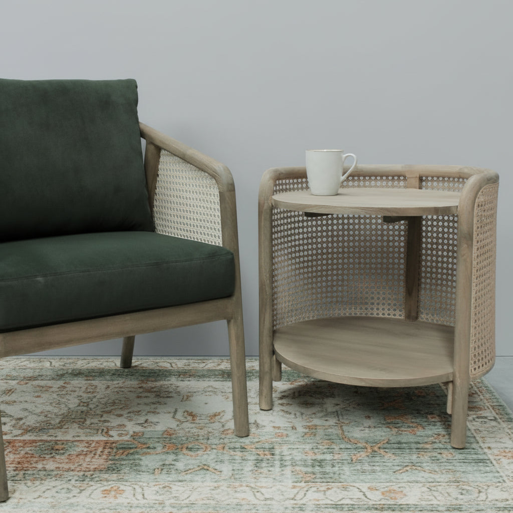 Round Rattan Side Table - TH07 - Uneeka