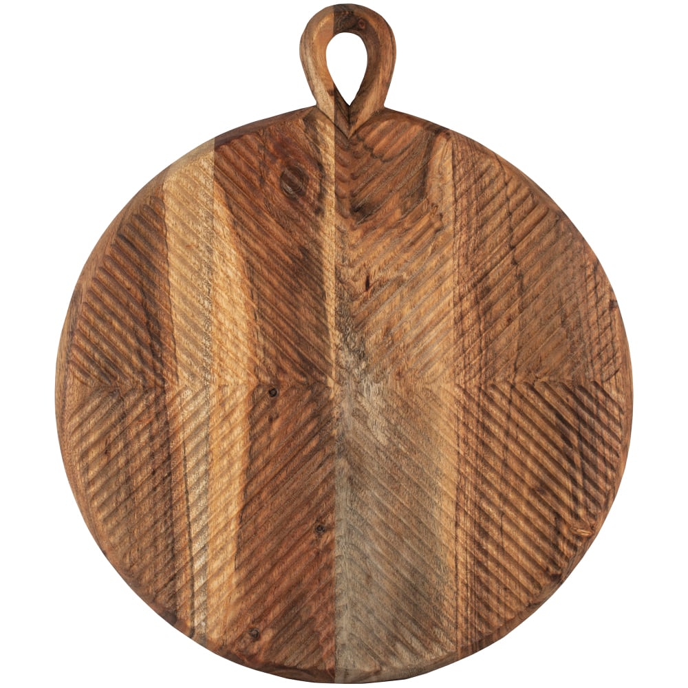 Round Wooden Carved Serving Board