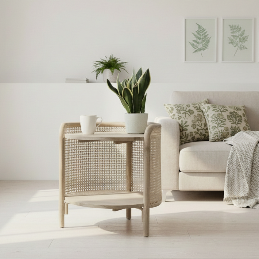 Round Rattan Side Table - TH07 - Uneeka