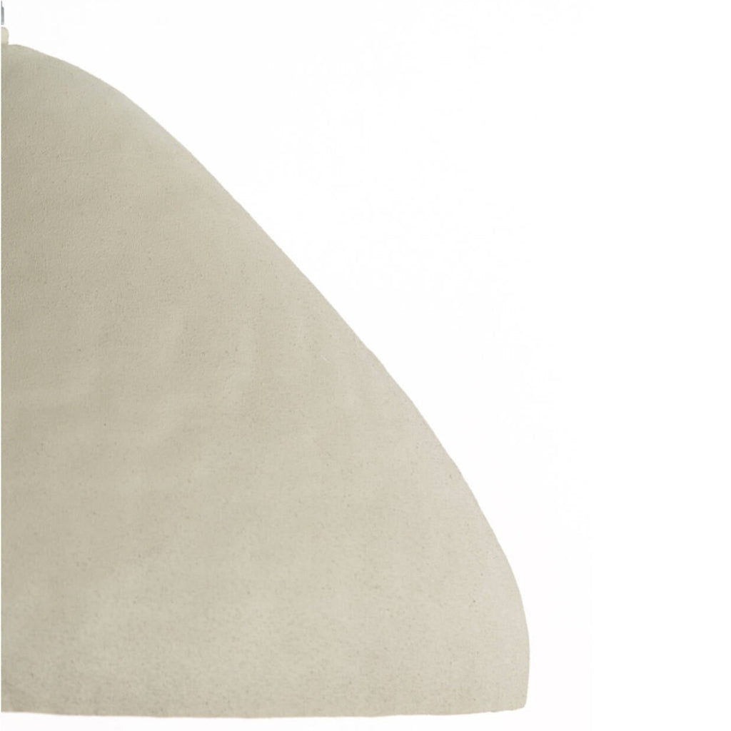Rounded Matt Light Grey Iron Hanging Lamp smooth hammered texture