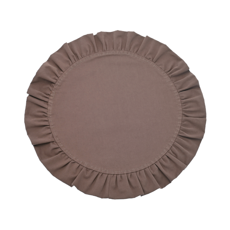 Ruffled Edge Circular Placemat - Brown - Uneeka
