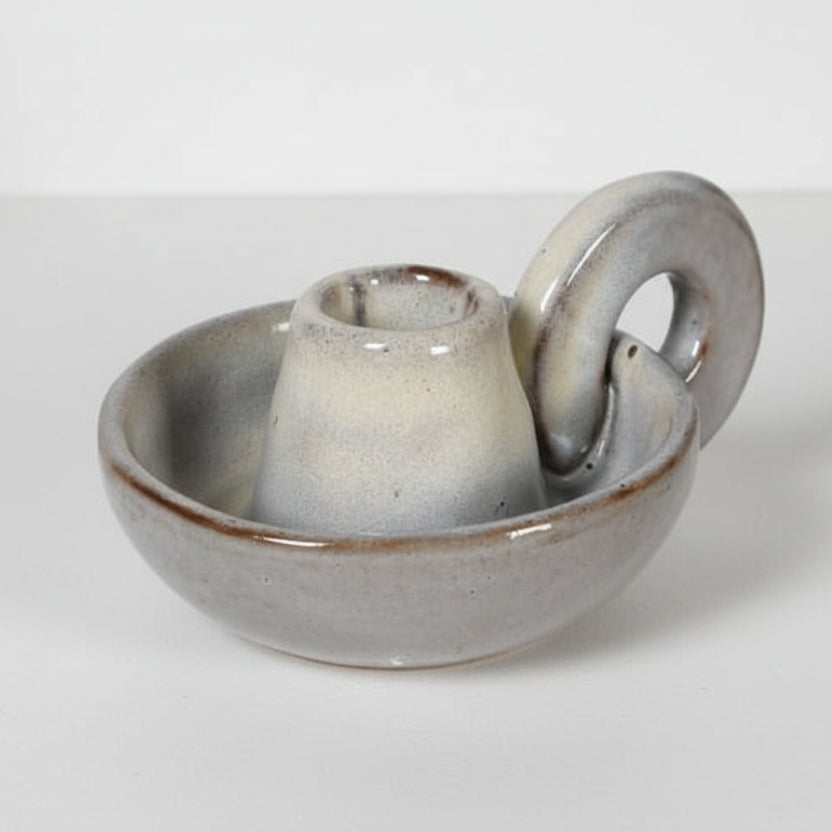 Rustic Glaze Ceramic Dish Style Candle Stick Holder - SYN207 - Uneeka