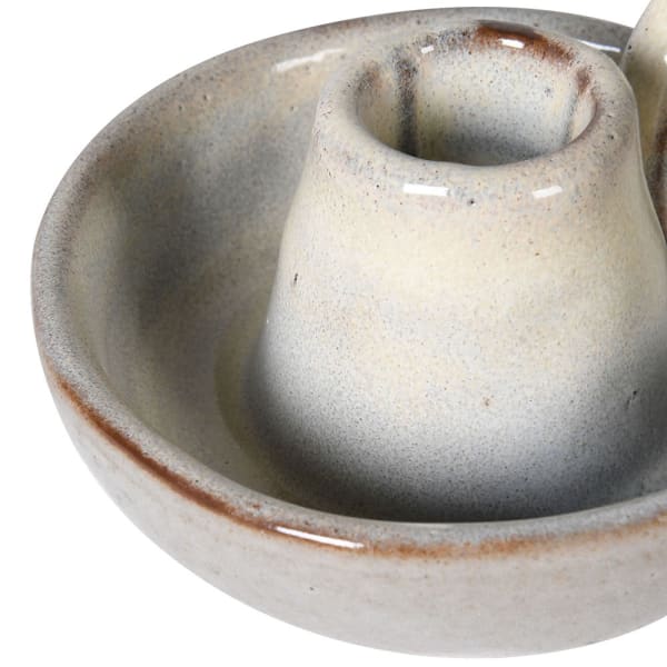 Rustic Glaze Ceramic Dish Style Candle Stick Holder - SYN207 - Uneeka