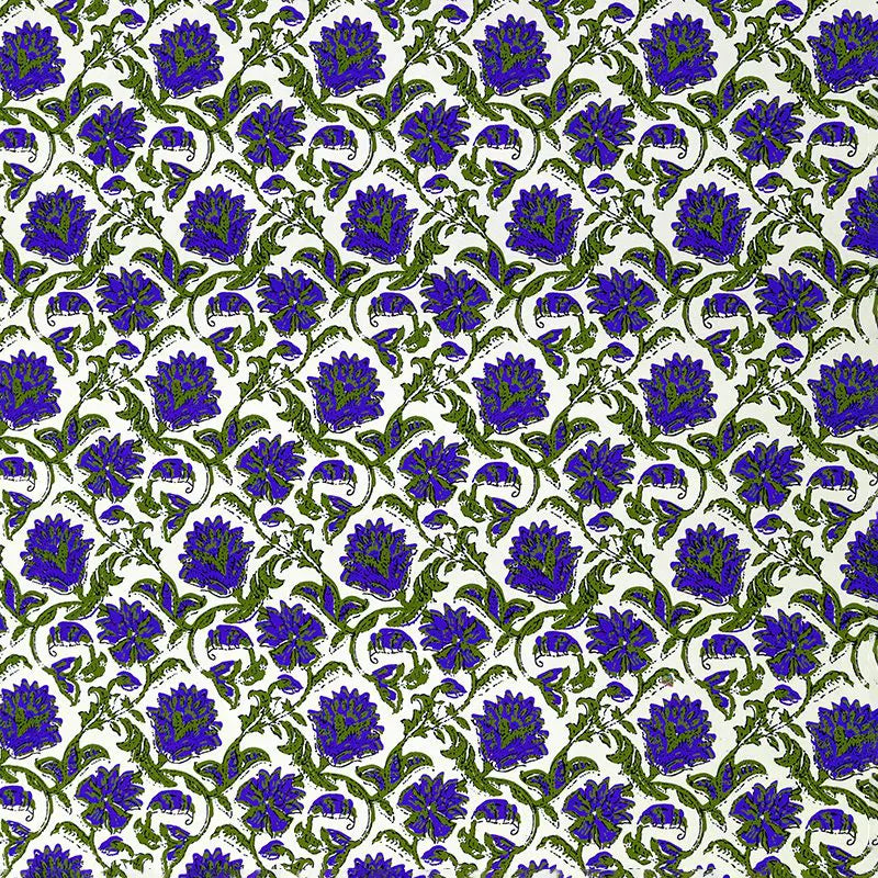 Blue & Green Floral Gift Wrap - GW4005BG - Uneeka