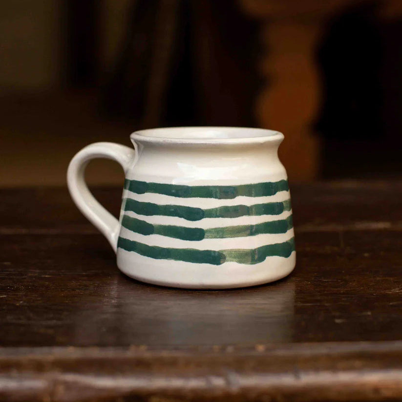 Hand Thrown Green Pattern Mug - SH13 - Uneeka