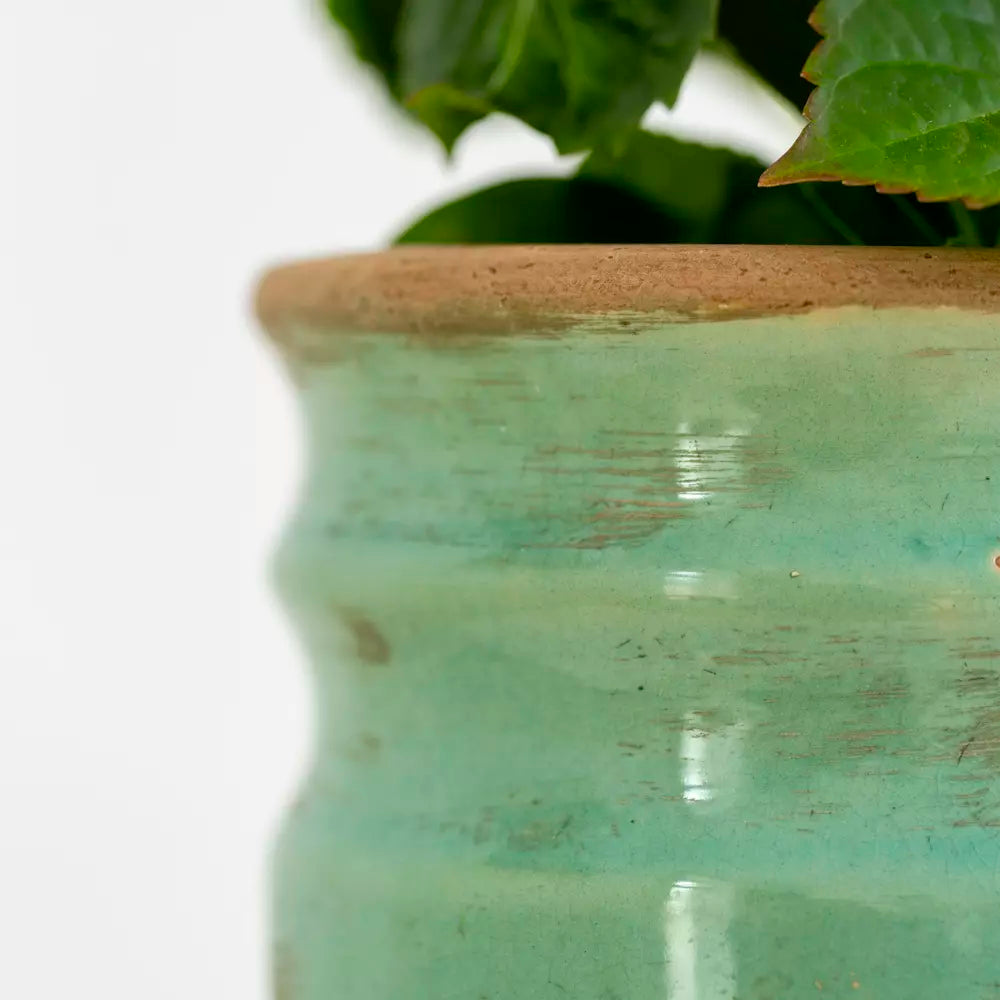 Short Turquoise Glazed Vase - SNT24943 - Uneeka