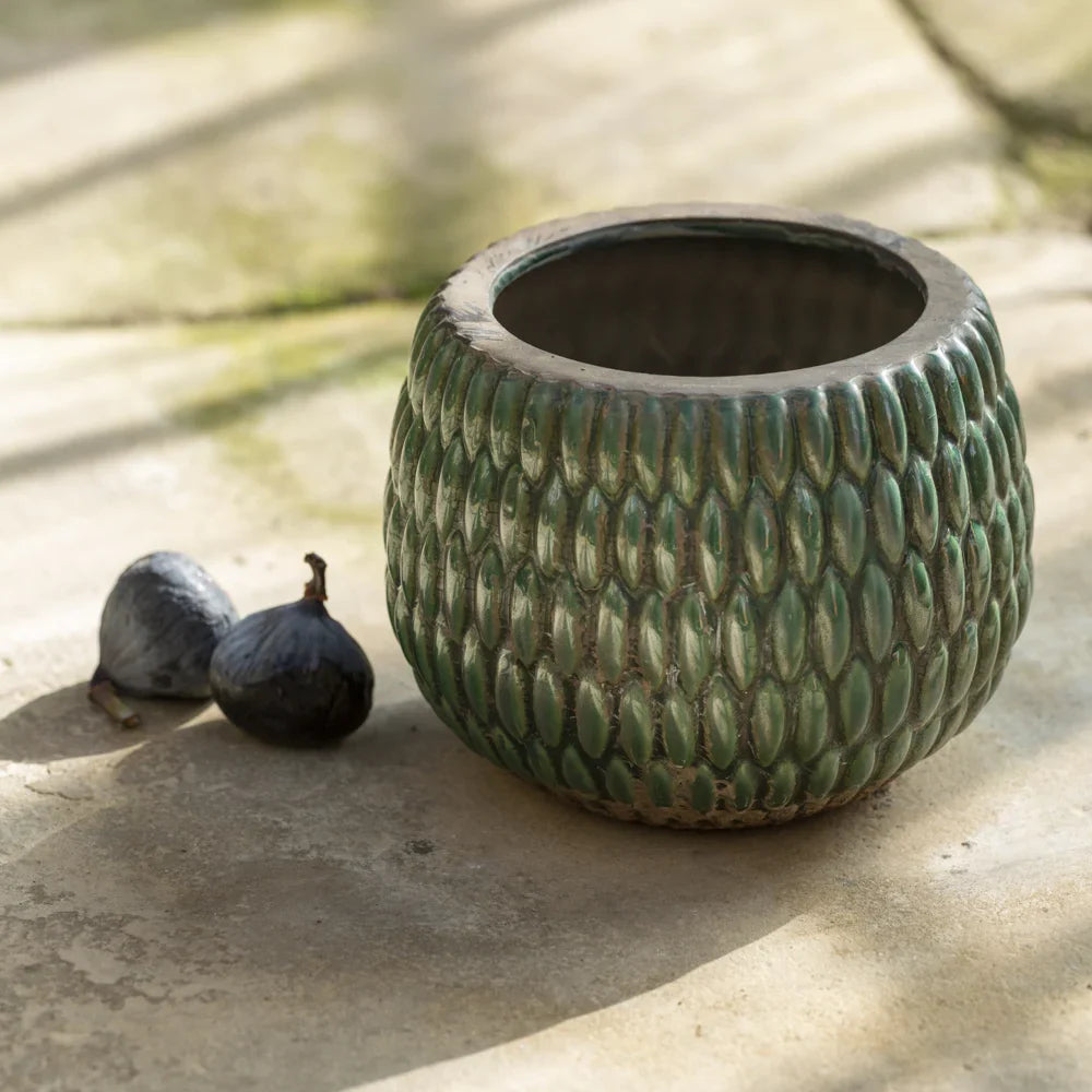 Armadillo Textured Green Plant Pot - SNT989 - Uneeka