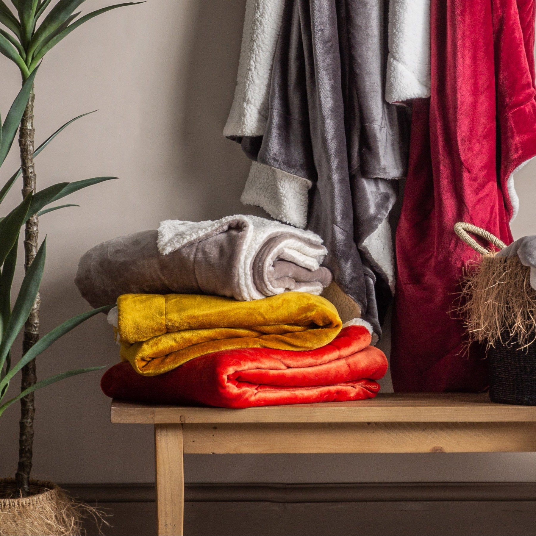 Burnt Orange Sherpa Throw - 442506 - Uneeka