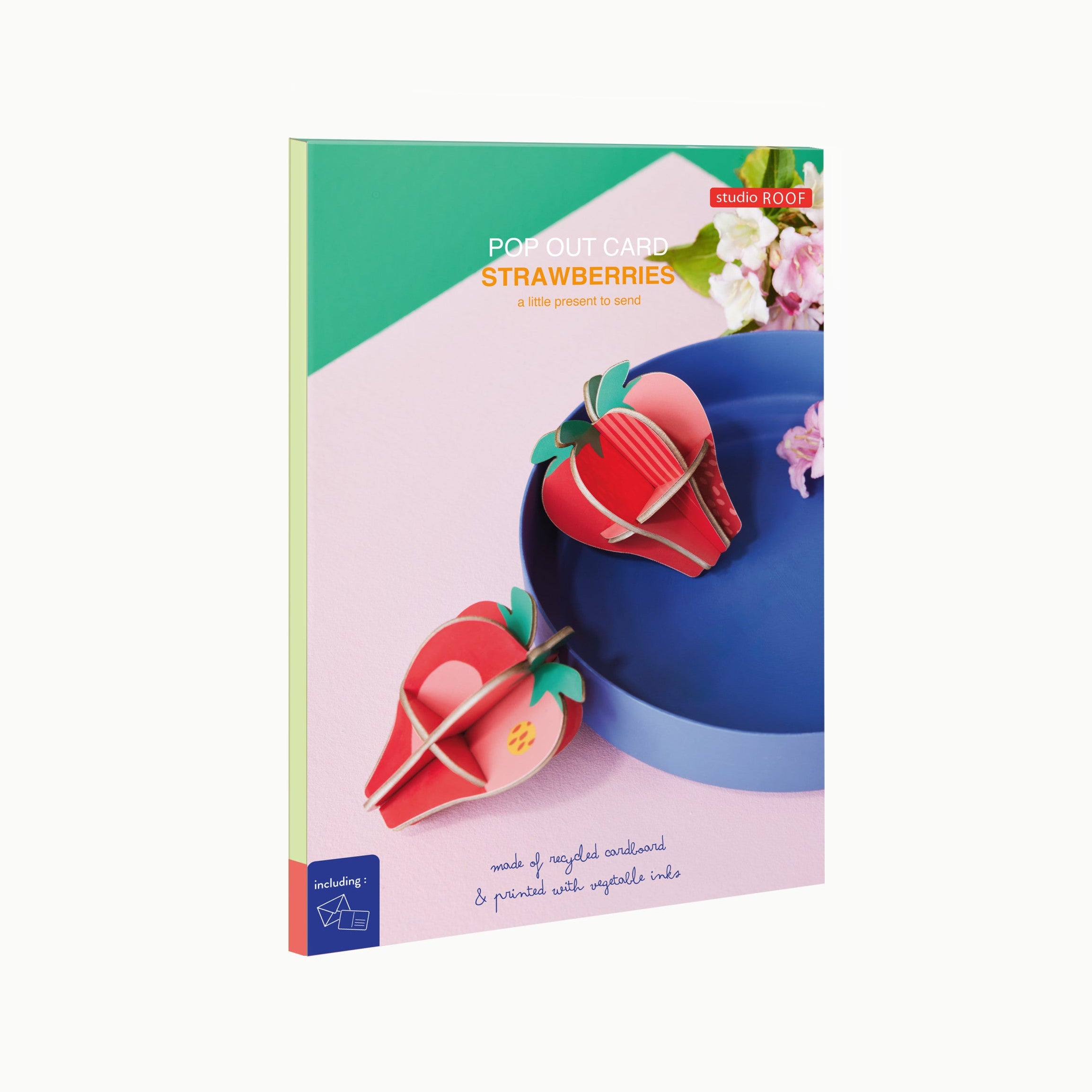 Strawberry Cardboard Model & Greetings Card - TPO99 - Uneeka