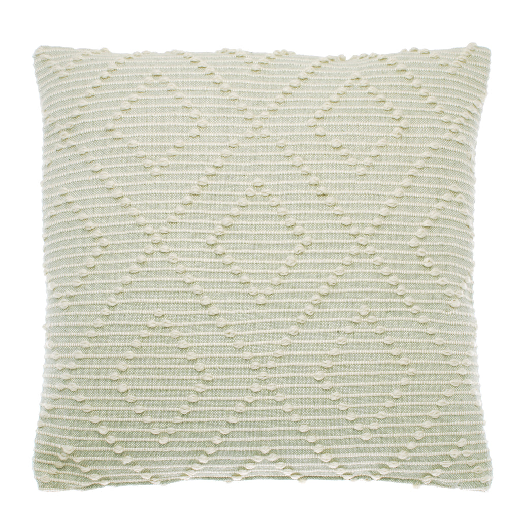 Sage Diamond Pattern Recycled Yarn Cushion 