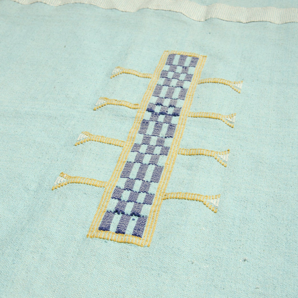 Sahlah Embroidered Tribal Rug Turquoise