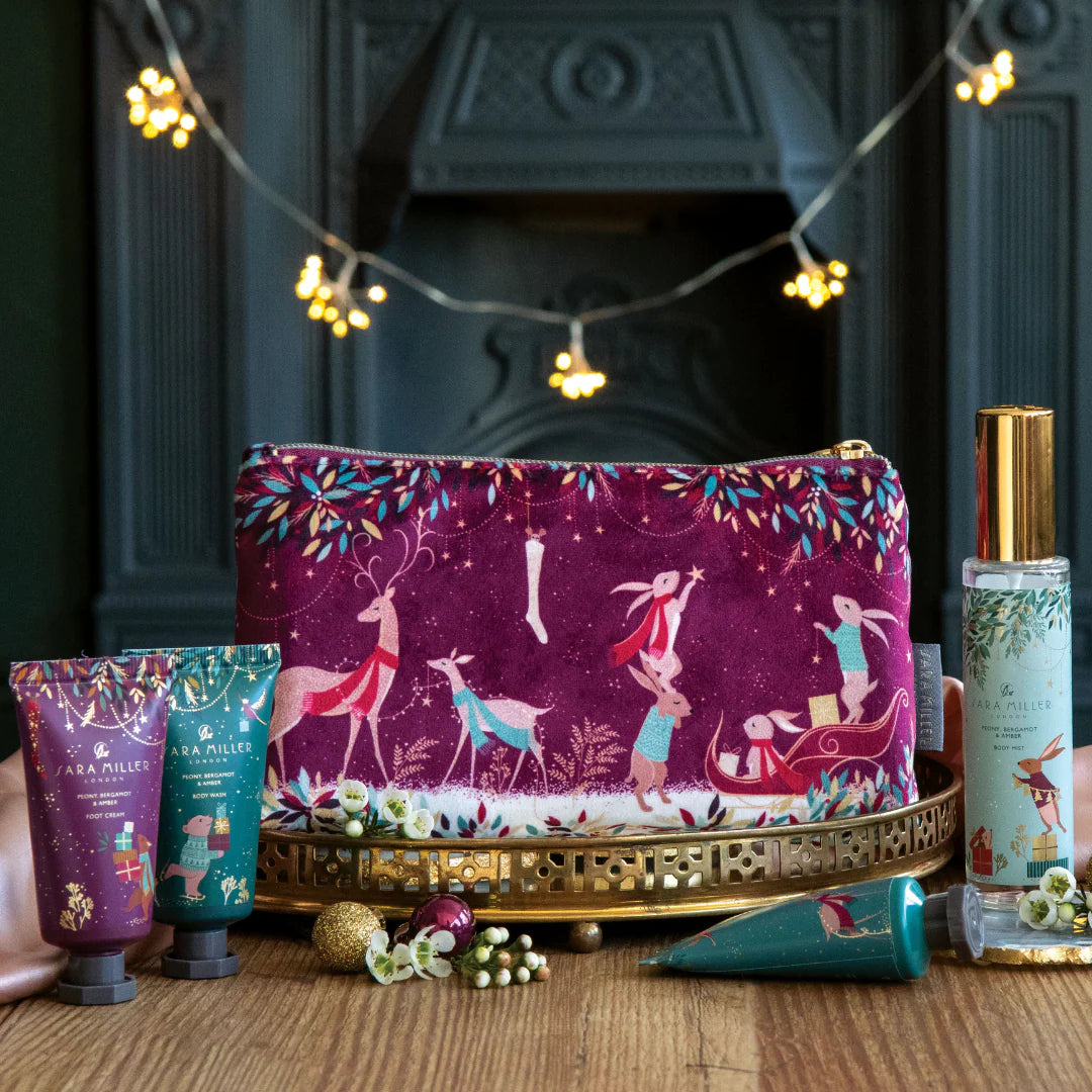 Sara Miller Woodland Velvet Cosmetic Bag Gift Set - FG3176 - Uneeka