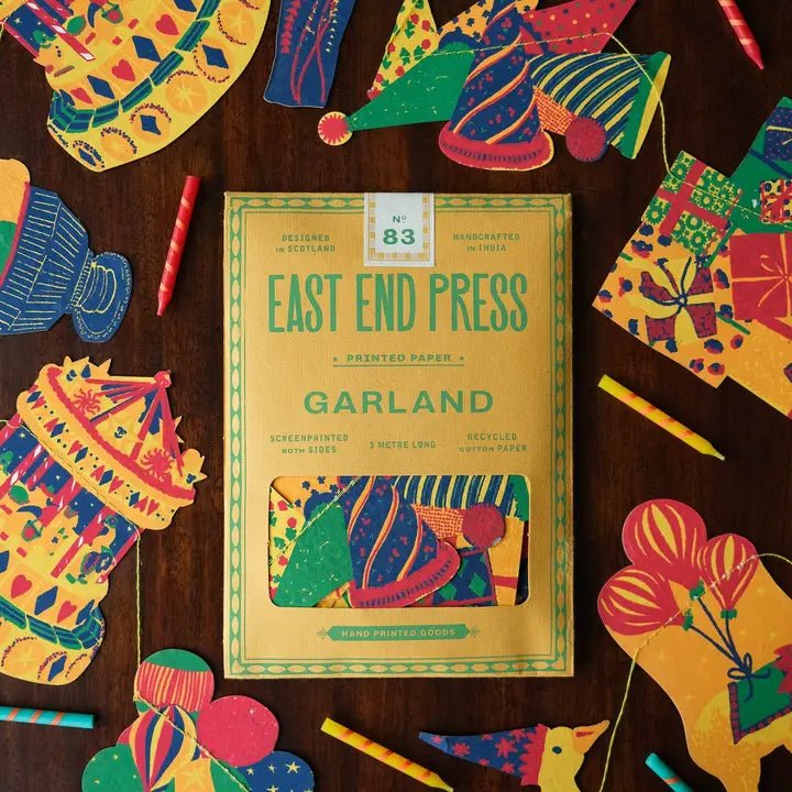 Screen Printed Birthday Celebration Garland - East End Press - Uneeka