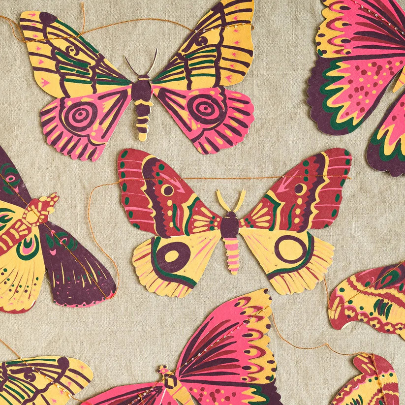 Screen Printed Colourful Butterfly Garland - East End Press - No.07 - Uneeka