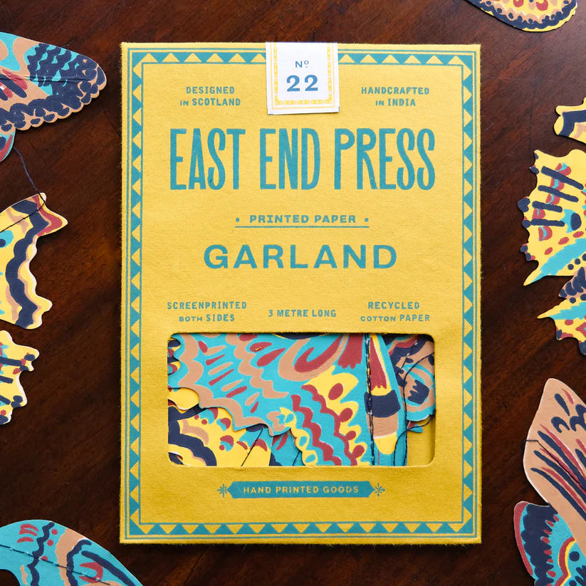 Screen Printed Colourful Moth Garland - East End Press - Uneeka