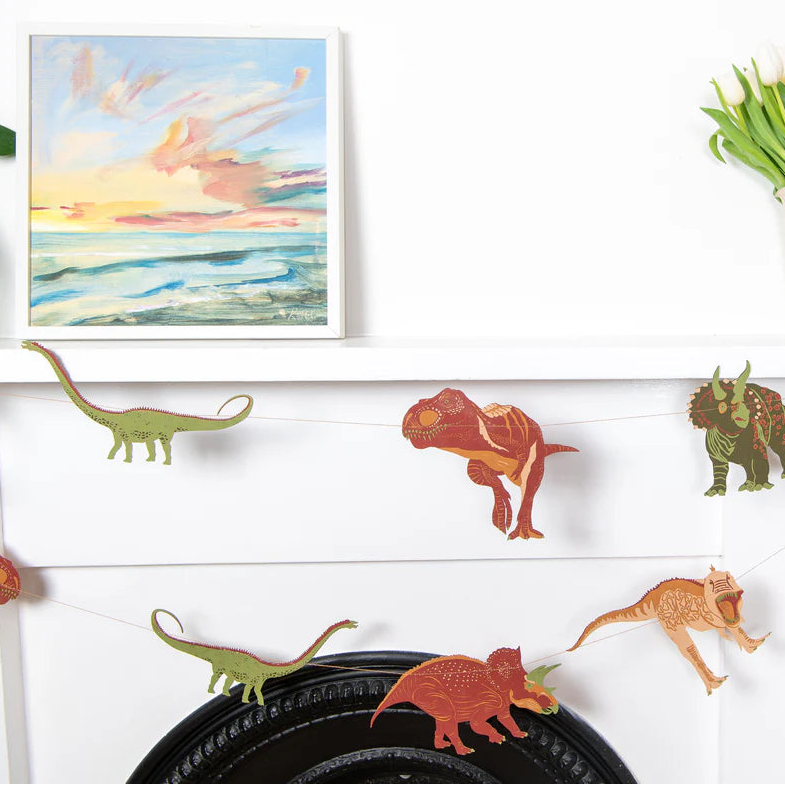 Screen Printed Dinosaur Garland - East End Press - Uneeka