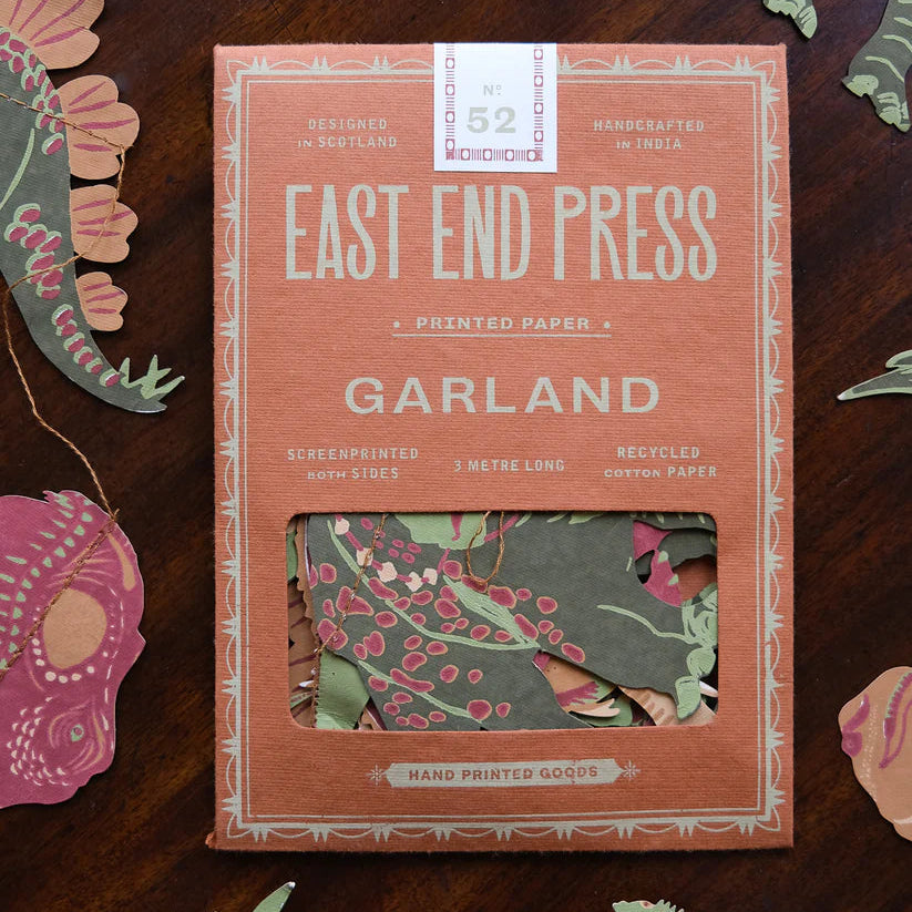 Screen Printed Dinosaur Garland - East End Press - Uneeka
